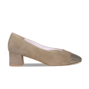 Valencia: Taupe Suede & Snake Shoes Sole Bliss