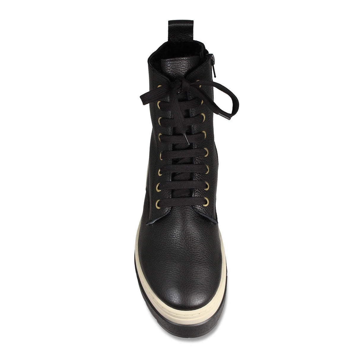 Venture: Black Leather & Shearling Boots Sole Bliss