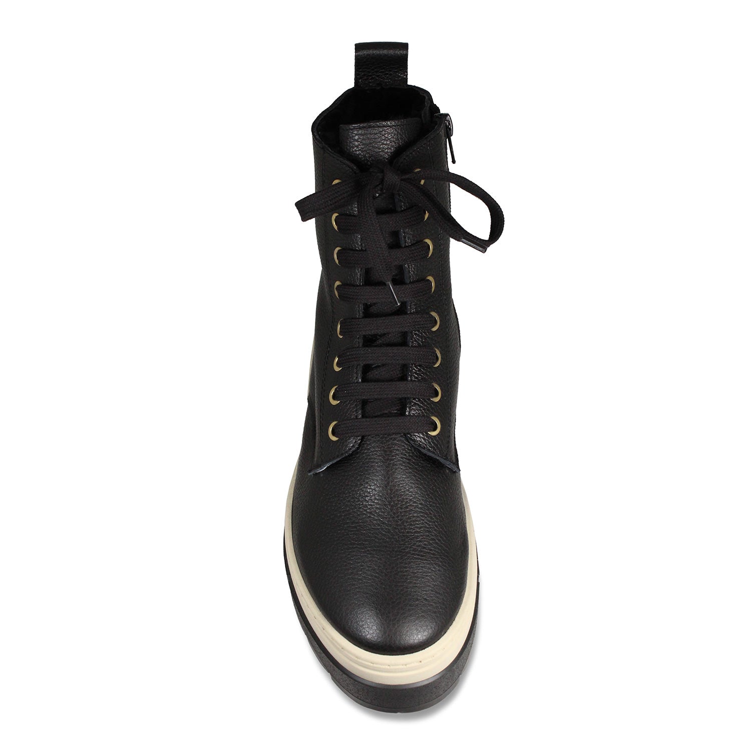 Venture: Black Leather & Shearling Boots Sole Bliss
