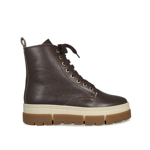 Venture: Chocolate Brown Leather & Shearling Boots Sole Bliss