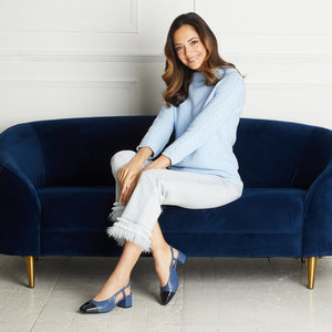 Venus: Denim Leather & Navy Patent Shoes Sole Bliss