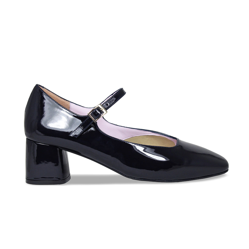 Vida Navy Patent Leather Comfortable Mary Janes Sole Bliss