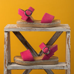 Walker: Fuchsia Suede Shoes Sole Bliss