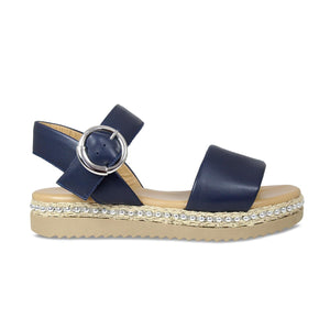 Walker: Navy Leather Shoes Sole Bliss