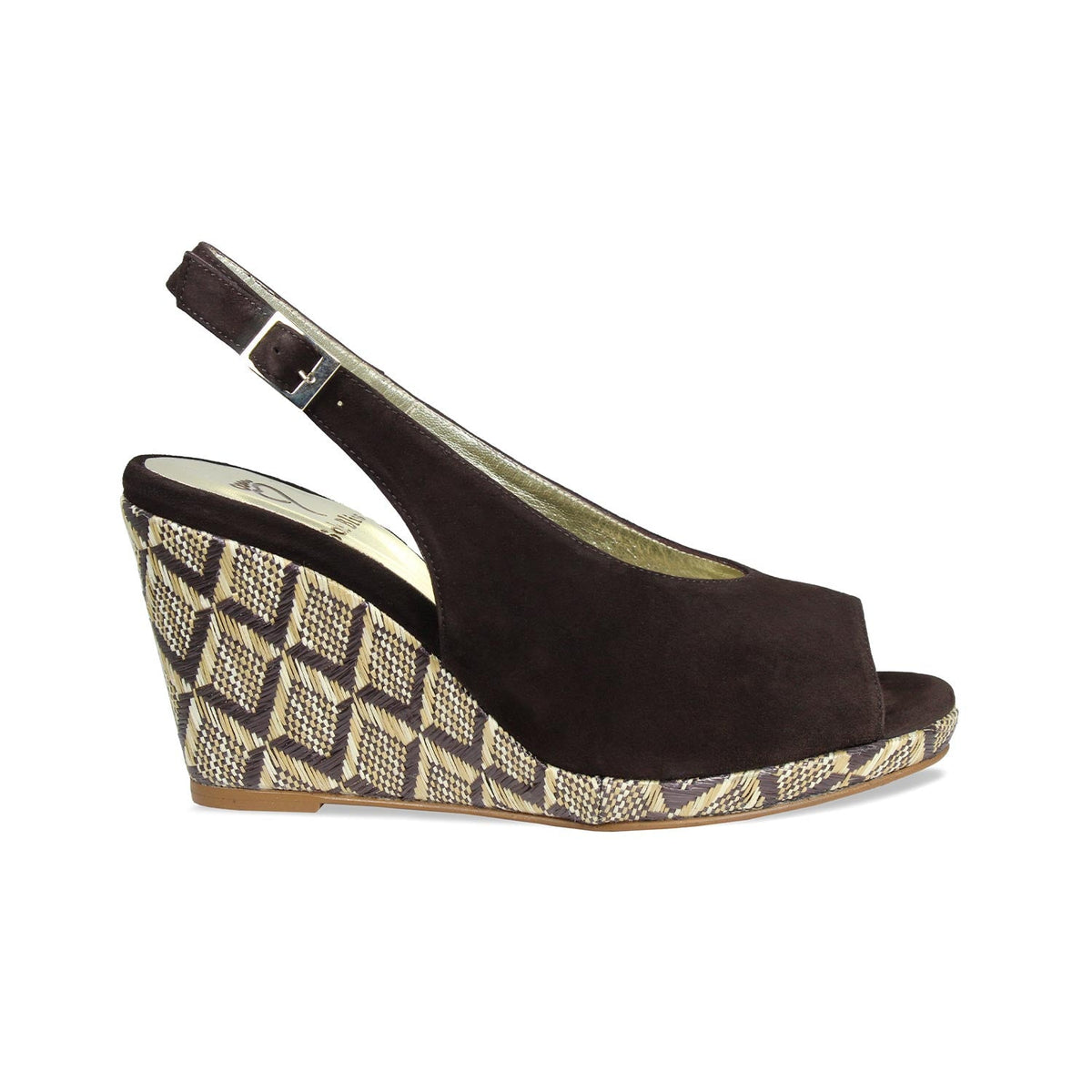 Winnie Chocolate Brown Suede & Diamond