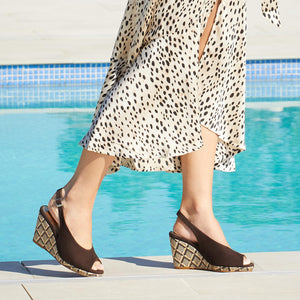 Winnie: Chocolate Suede & Raffia Shoes Sole Bliss