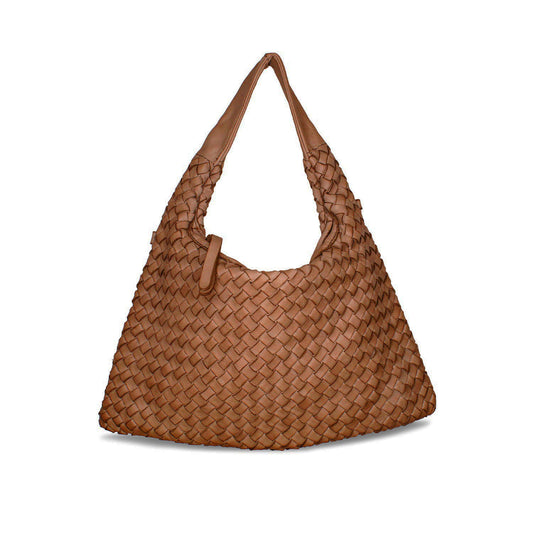 Bronte: Tan Weave Leather Bags Sole Bliss Tan Weave Leather