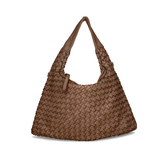 Bronte: Taupe Weave Leather Bags Sole Bliss Taupe Weave Leather