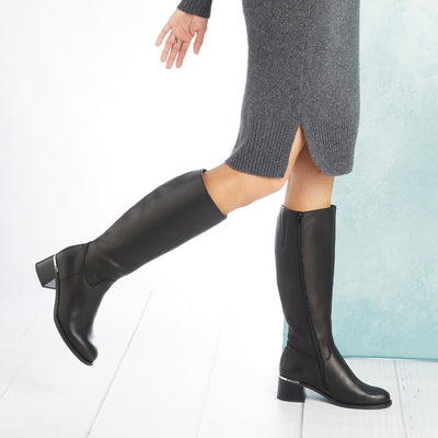 Zara: Black Leather Boots Sole Bliss
