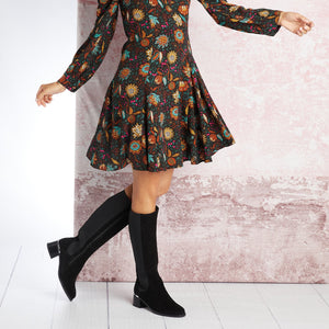 Zita: Black Suede Boots Sole Bliss