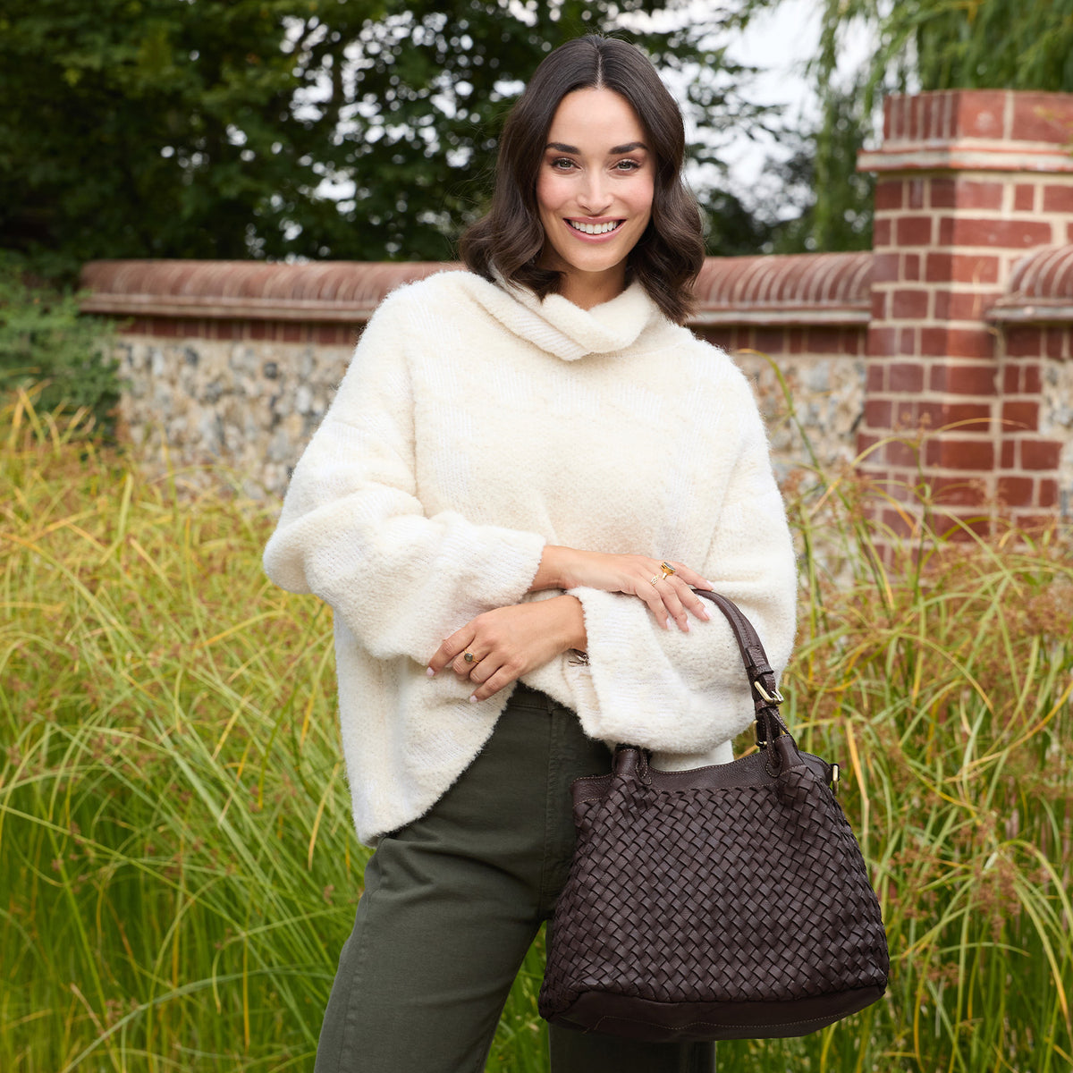 Blaire: Chocolate Brown Weave Leather Bags Sole Bliss Chocolate Weave Leather