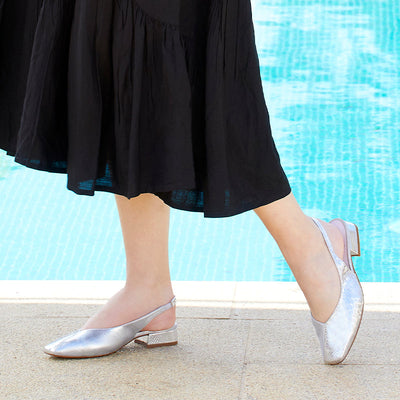 Fleur: Silver Suede & Snake Print Leather