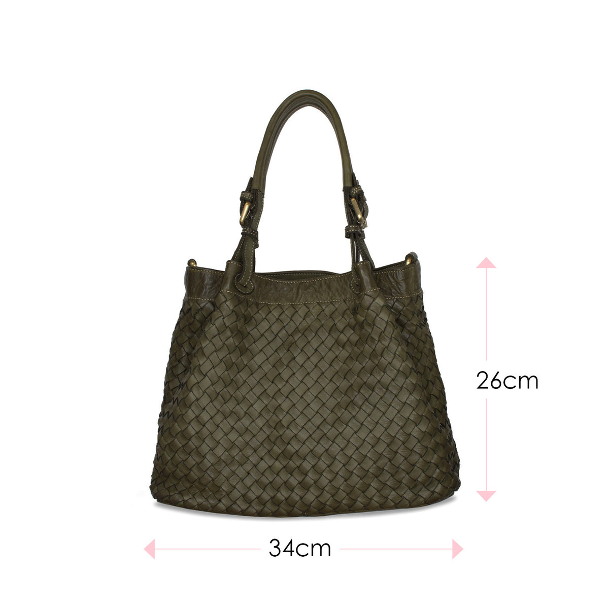 Blaire: Forest Green Weave Leather Bags Sole Bliss Forest Green Weave Leather