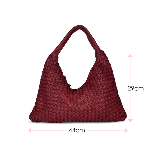 Blythe: Bordeau Weave Leather Bags Sole Bliss Bordeau Weave Leather
