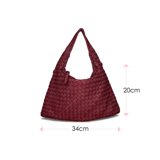 Bronte: Bordeau Weave Leather Bags Sole Bliss Bordeau Weave Leather