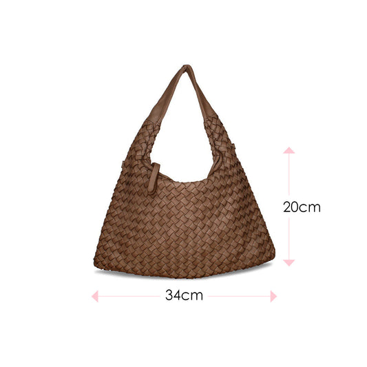 Bronte: Taupe Weave Leather Bags Sole Bliss Taupe Weave Leather