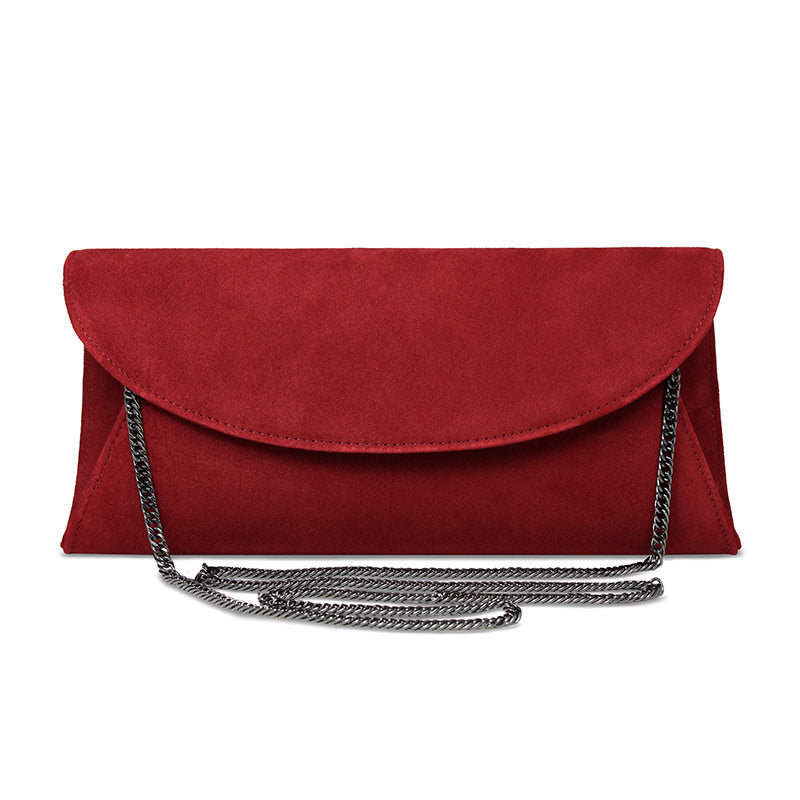 Jenna: Cherry Red Suede Bags Sole Bliss
