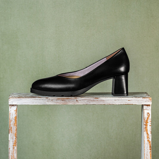 Isabel: Black Leather Shoes Sole Bliss