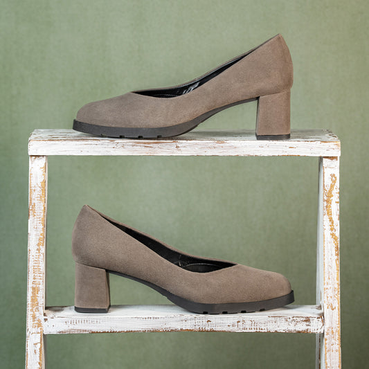 Isabel: Taupe Suede Shoes Sole Bliss