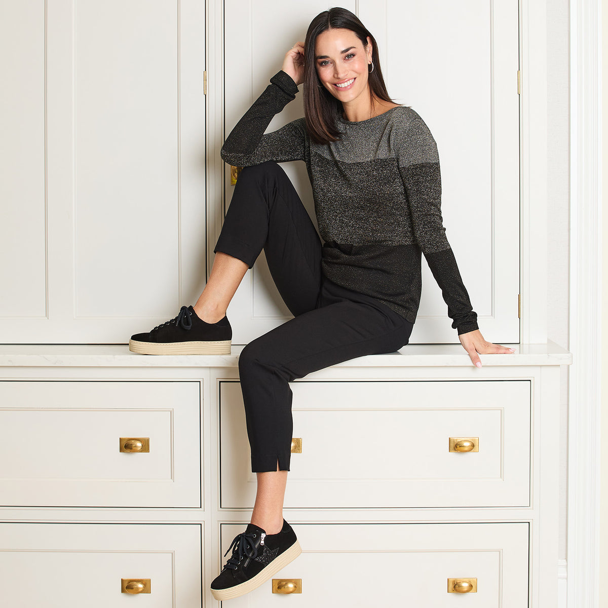 Hampton Star: Black Suede & Glitter Shoes Sole Bliss