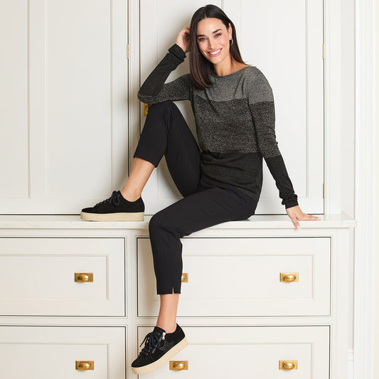 Hampton Star: Black Suede & Glitter Shoes Sole Bliss