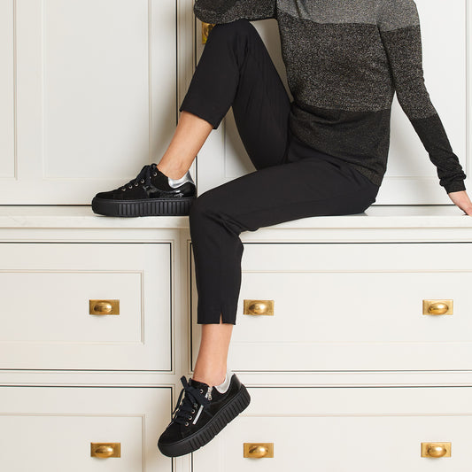 Tempo: Black Suede & Patent Leather Shoes Sole Bliss