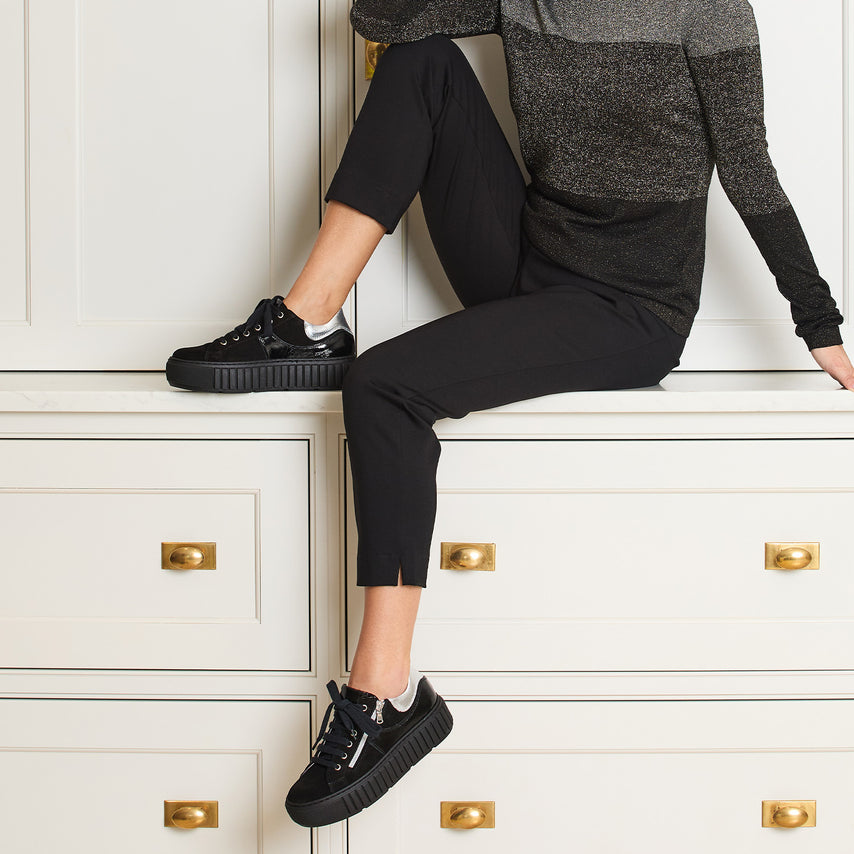 Tempo: Black Suede & Patent Leather Shoes Sole Bliss