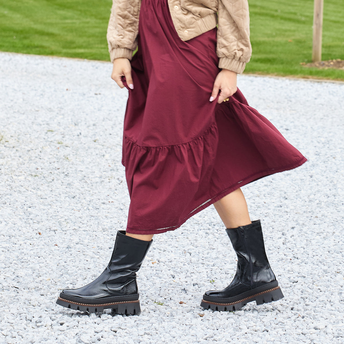 Fen: Black Patent Boots Sole Bliss