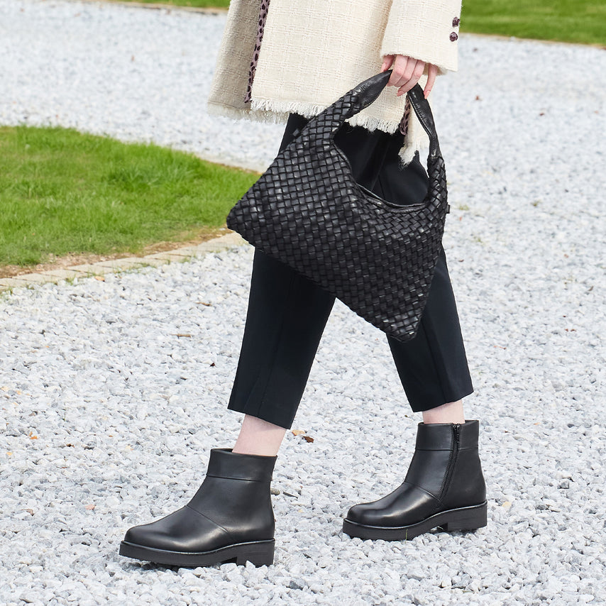 Eleanor: Black Leather Boots Sole Bliss