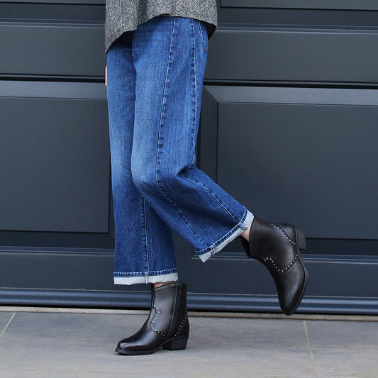 Phoenix: Black Leather Boots Sole Bliss
