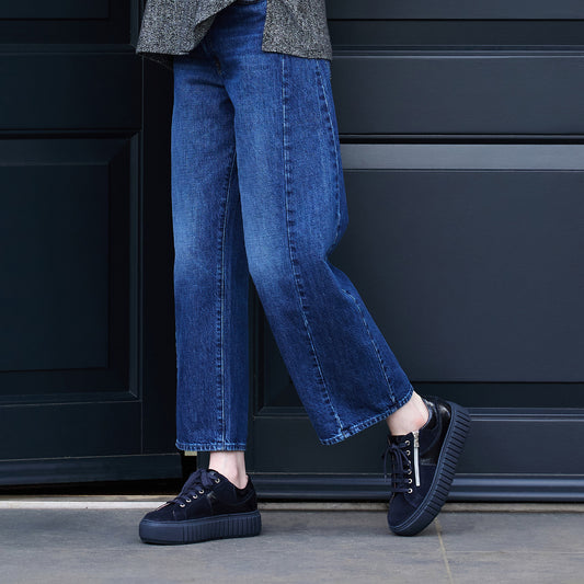 Tempo: Navy Suede & Patent Leather Shoes Sole Bliss