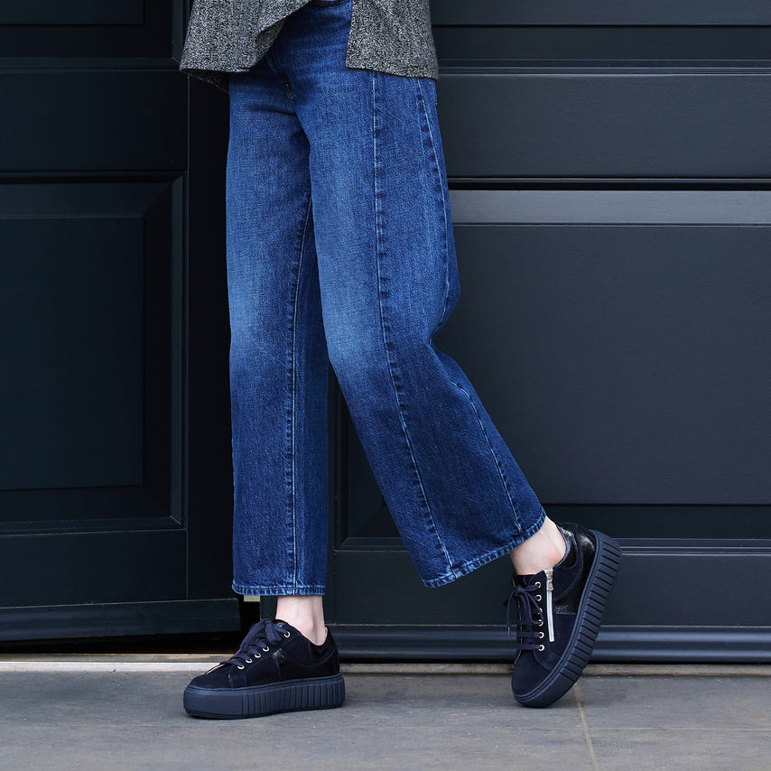 Tempo: Navy Suede & Patent Leather Shoes Sole Bliss