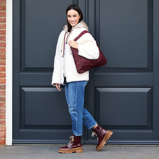 Fjord: Bordeau Patent Boots Sole Bliss