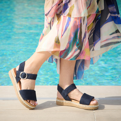 Walker: Navy Suede Shoes Sole Bliss