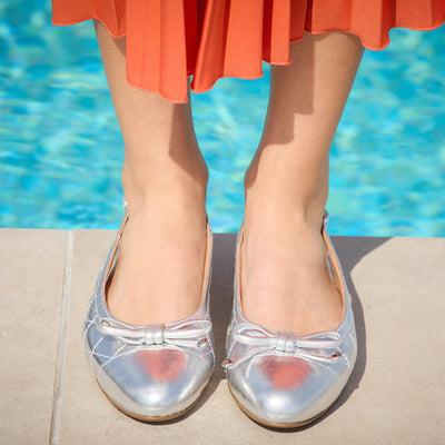 Ritz: Silver Quilted Leather Shoes Sole Bliss
