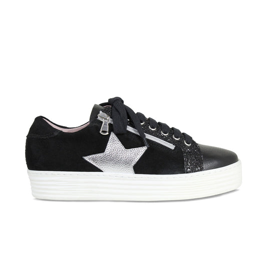 Star: Black Leather & Suede Shoes Sole Bliss