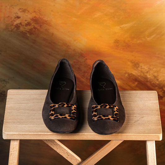 Lori: Chocolate Brown Suede & Leopard Shoes Sole Bliss