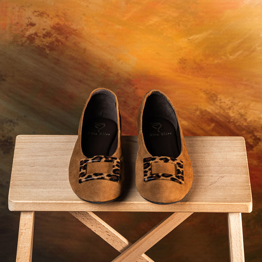Lori: Tan Suede & Leopard Shoes Sole Bliss
