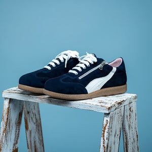 Swirl: Navy Suede Shoes Sole Bliss