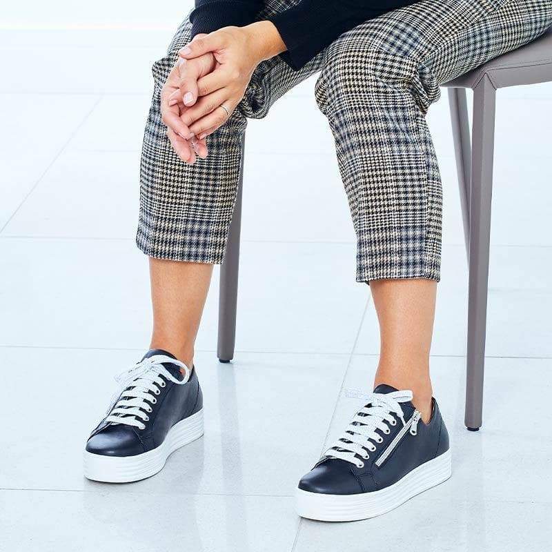 Hero Black Leather Trainers for Bunion Sufferers Sole Bliss