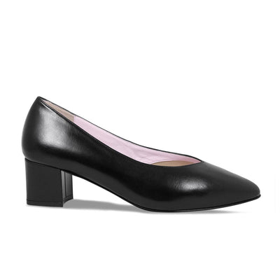 The Afega Silver Leather Block Heel Pump Women Shoe – Vinci Leather Shoes
