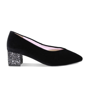 Ingrid-Glitz: Luxe Black Velvet Shoes Sole Bliss