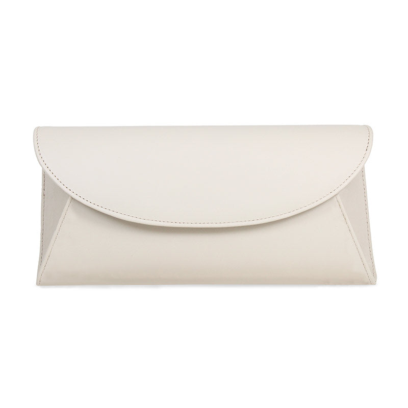 Jenna: Cream Leather – Envelope Clutch Bag | Sole Bliss