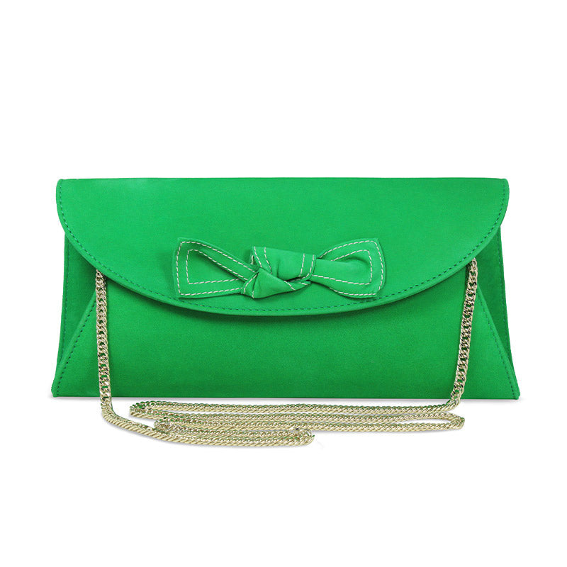 Bright Green Satin 55 Inch Clasp Purse Frame Wedding Clutch Bag  Girl Got  Bag