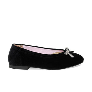 Layla: Luxe Black Velvet & Diamante Shoes Sole Bliss
