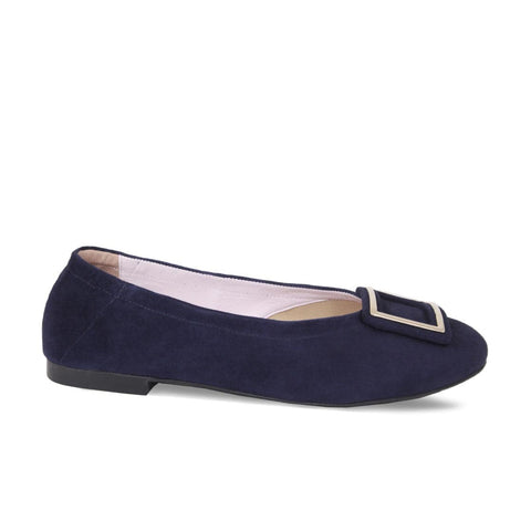 Navy suede deals flat shoes