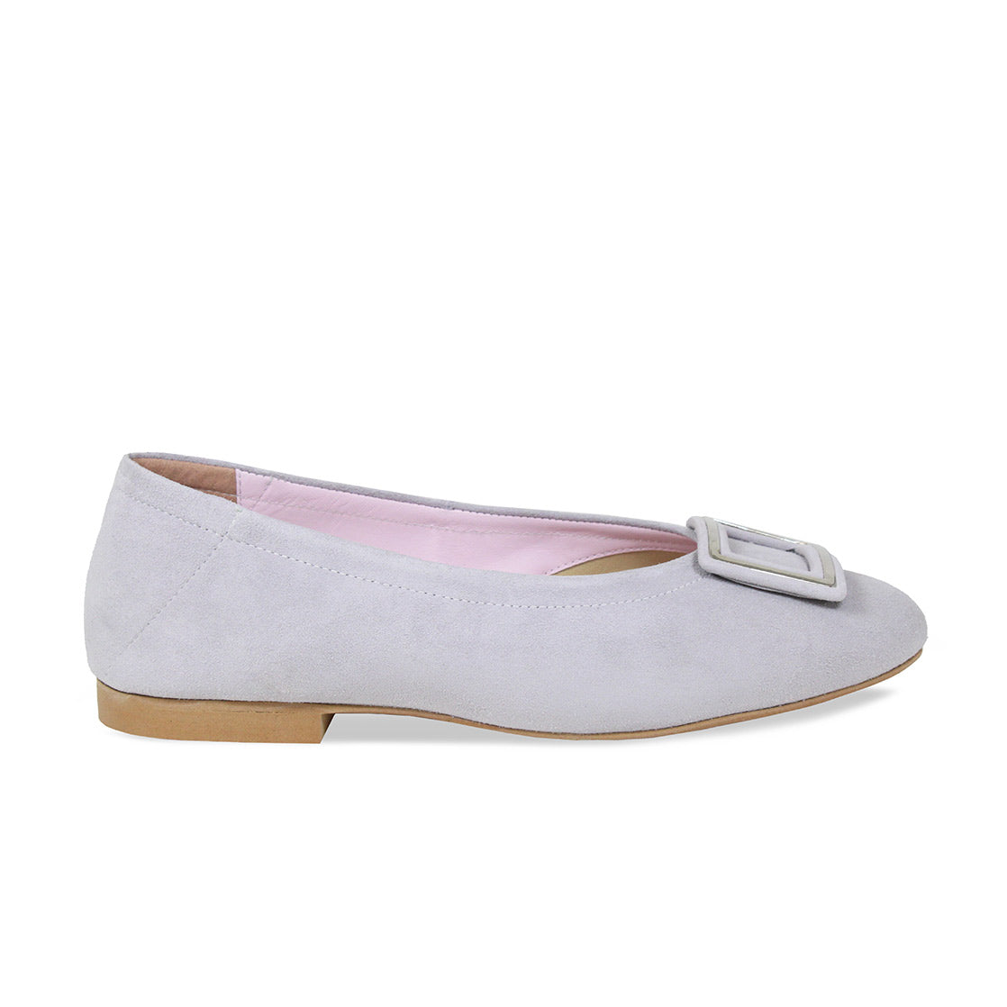 Lizzie: Pale Grey Suede – Fashionable Flats for Bunions | Sole Bliss