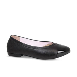 Luna: Black Leather & Patent Shoes Sole Bliss