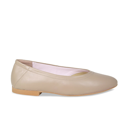 Luna: Soft Taupe Leather Shoes Sole Bliss