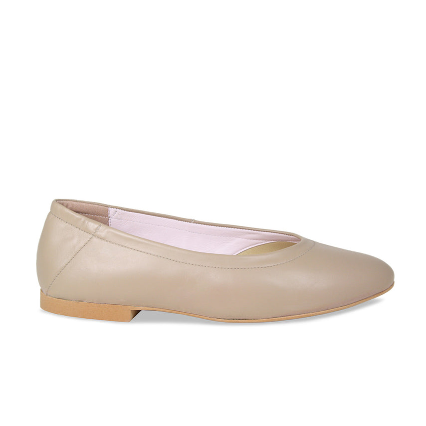 Luna: Soft Taupe Leather Shoes Sole Bliss